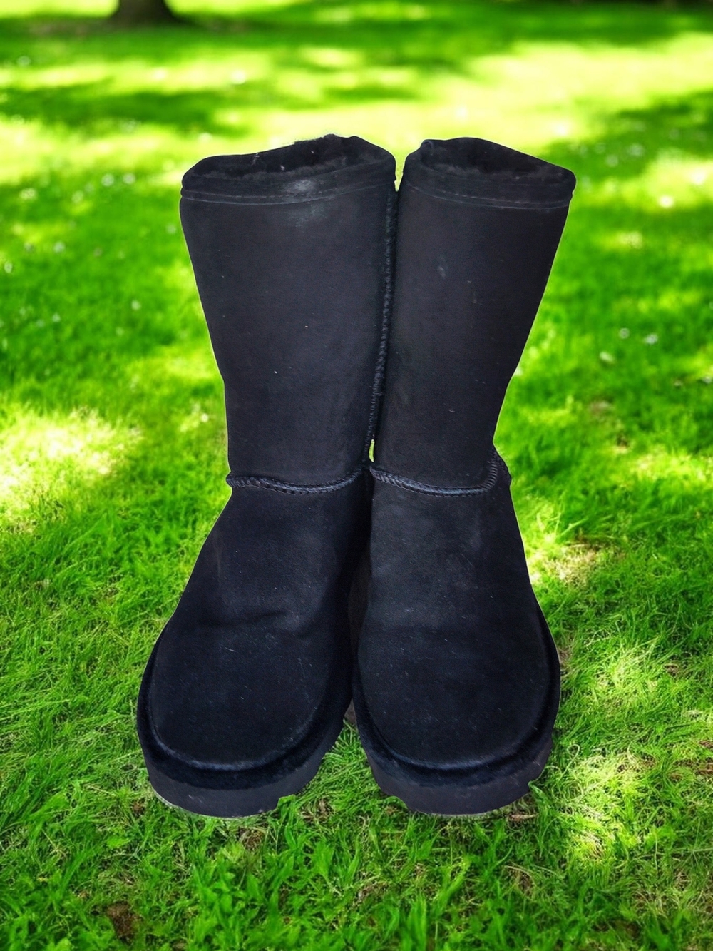 Bearpaw Black Suede Boots Size 10